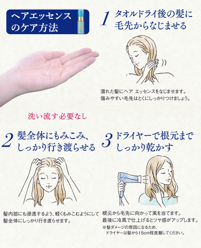 ヘアエッセンスのケア方法