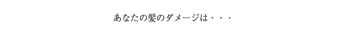 あなたの髪のダメージは