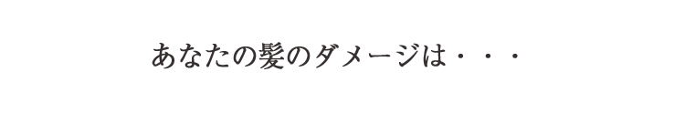 あなたの髪のダメージは