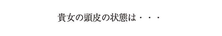 貴女の頭皮の状態は