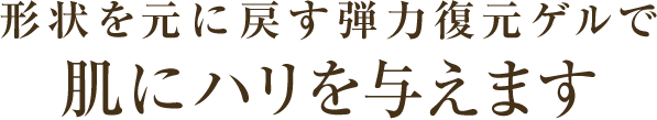 人気の秘密1 形状を元に戻す弾力復元ゲルで肌にハリを与えます