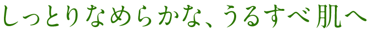 しっとりなめらかな、うるすべ肌へ