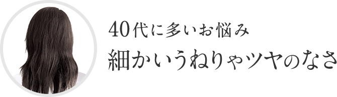 40代に多いお悩み 細かいうねりやツヤのなさ