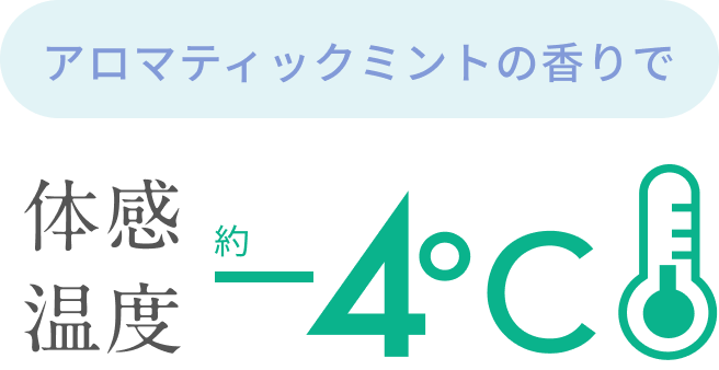アロマティックミントの香りで  体感温度 約-4℃
