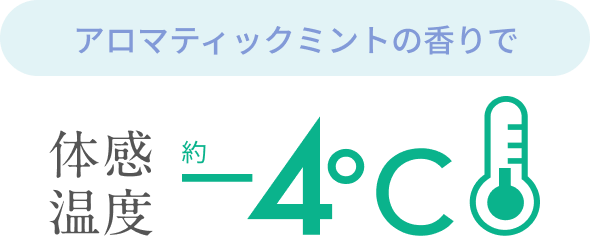 アロマティックミントの香りで  体感温度 約-4℃