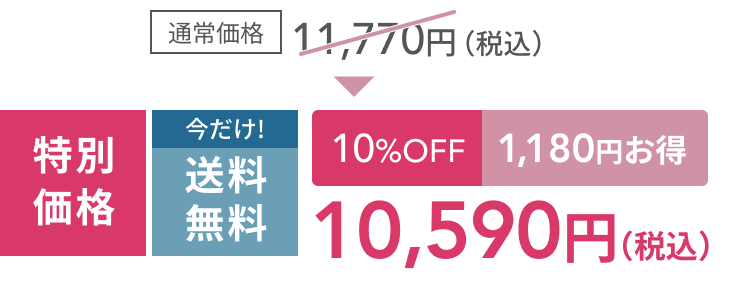通常価格 11,770円（税込）  1,180円お得  特別価格 10,590円（税込）