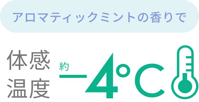 アロマティックミントの香りで  体感温度 約-4℃