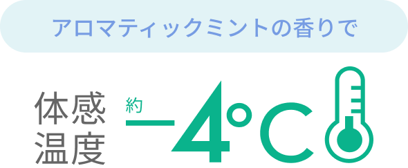 アロマティックミントの香りで  体感温度 約-4℃