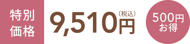 特別価格9,510円（税込）  500円お得  送料無料