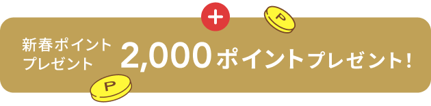 + 新春ポイントプレゼント 2,000ポイントプレゼント!