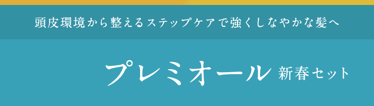 頭⽪環境から整えるステップケアで強くしなやかな髪へ  プレミオール新春セット