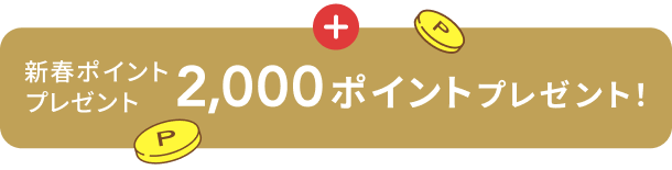 新春ポイントプレゼント 2,000ポイント プレゼント!