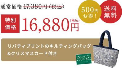 通常価格 17,380円（税込） > 特別価格 16,8800円（税込）  500円お得！ 送料無料