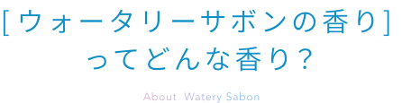 [ウォータリーサボンの香り] ってどんな香り？  About Watery Sabon