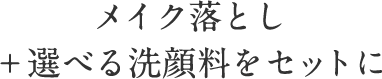 メイク落とし ＋選べる洗顔料をセットに