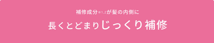 補修成分※1,2が髪の内側に長くとどまりじっくり補修