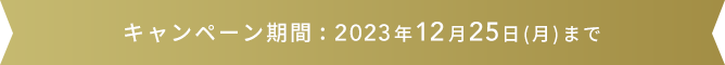 キャンペーン期間：2023年12月25日(月)まで