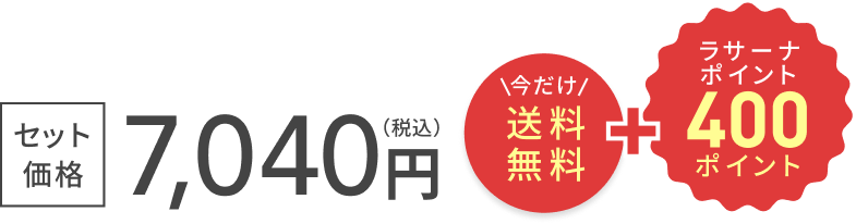 セット価格 7,040円（税込）  今だけ 送料無料  +  ラサーナポイント 400ポイント