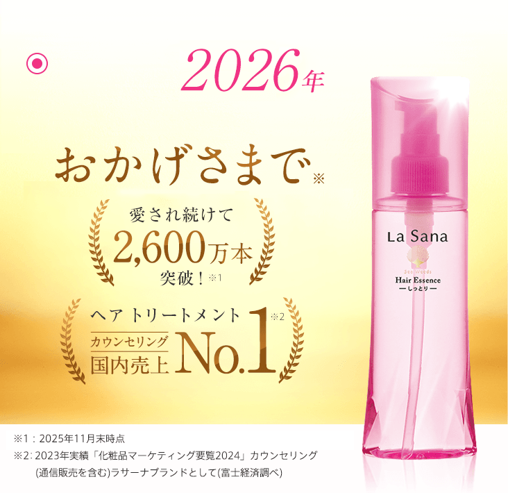 愛され続けて2,500万本突破！ ヘアリートメントカウンセリング国内売上