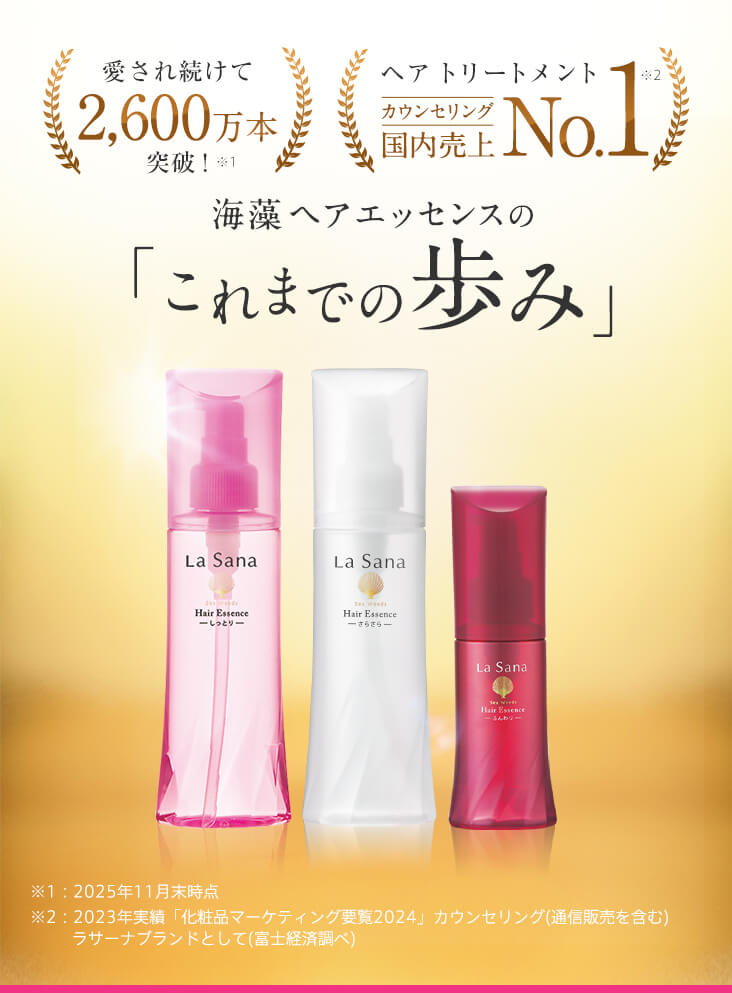 愛され続けて2,600万本突破！ ヘアリートメントカウンセリング国内売上No.1 海藻 ヘア エッセンスの「これまでの歩み」