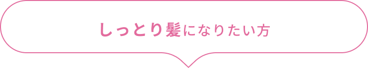 しっとり髪になりたい方