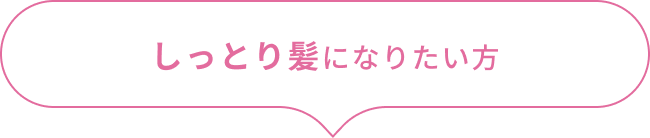 しっとり髪になりたい方