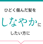 ひどく傷んだ髪をしなやかにしたい方に