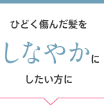 ひどく傷んだ髪をしなやかにしたい方に