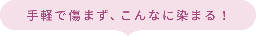 手軽で傷まず、こんなに染まる！