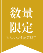 数量限定 ※なくなり次第終了