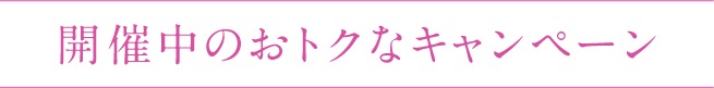 開催中のおトクなキャンペーン