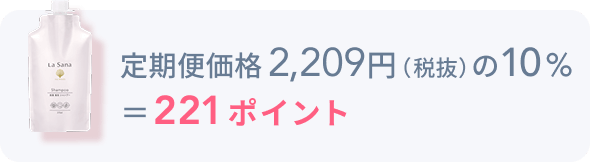 定期便価格2,118円(税抜)の10% =211ポイント