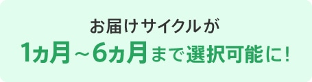 お届けサイクルが1ヵ月～6ヵ月まで選択可能に!