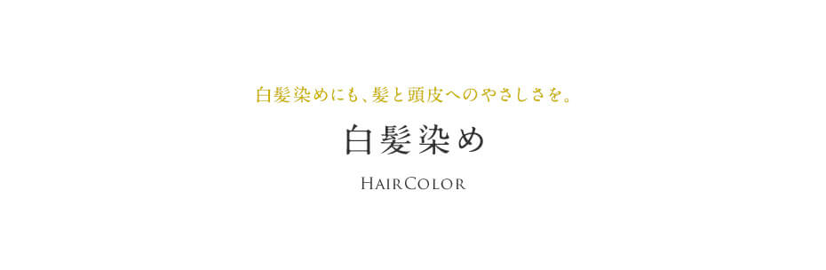 白髪染めにも、髪と頭皮へのやさしさを。 白髪染め HAIRCOLOR