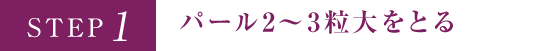 STEP1 パール2～3粒大をとる