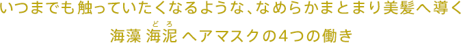 いつまでも触っていたくなるような、なめらかまとまり美髪へ導く 海藻 海泥（どろ） ヘアマスクの4つの働き