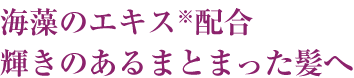 海藻のエキス配合 輝きのあるまとまった髪へ