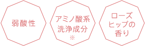 弱酸性 アミノ酸系洗浄成分 ローズヒップの香り