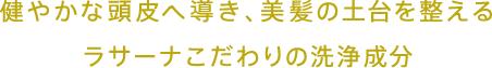 健やかな頭皮へ導き、美髪の土台を整えるラサーナこだわりの洗浄成分