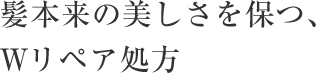 髪本来の美しさを保つ、ダブルリペア処方