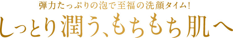 弾力たっぷりの泡で至福の洗顔タイム！しっとり潤う、もちもち肌へ