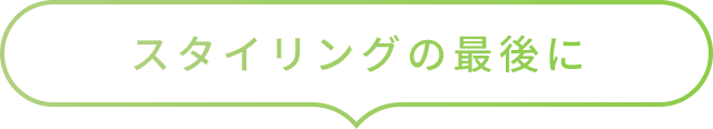 スタイリングの最後に