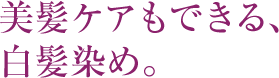 美髪ケアもできる、白髪染め。