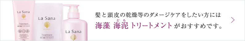 髪と頭皮のダメージケアをしたい方には海藻 海泥（どろ） トリートメント がおすすめです。