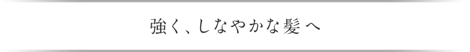 強く、しなやかな髪へ