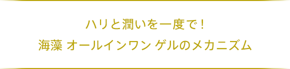 ハリと潤いを一度で! 海藻 オールインワン ゲルのメカニズム