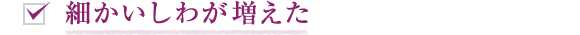 細かいしわが増えた