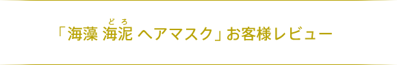 「海藻 海泥（どろ） ヘアマスク」 お客様レビュー