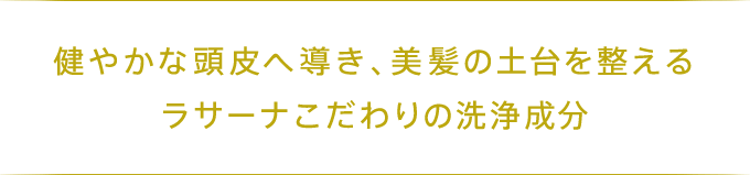 健やかな頭皮へ導き、美髪の土台を整えるラサーナこだわりの洗浄成分