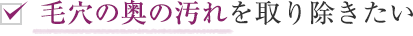 毛穴の奥の汚れを取り除きたい